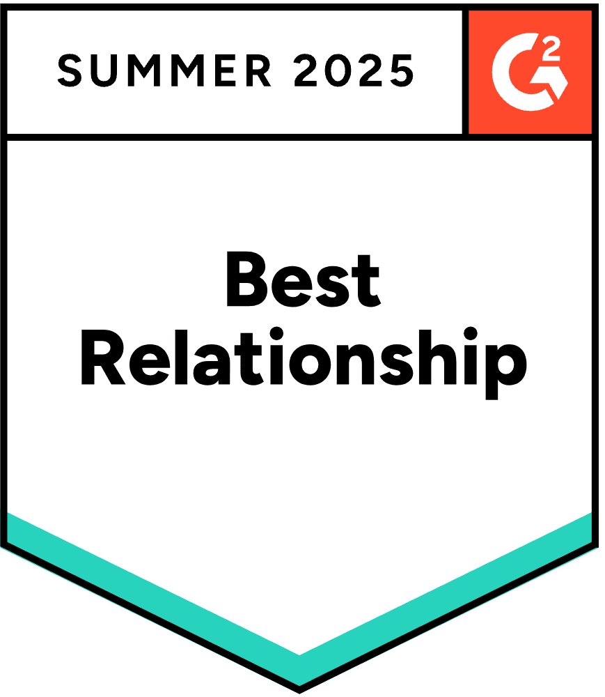 G2 Best Relationship Award - Summer 2025