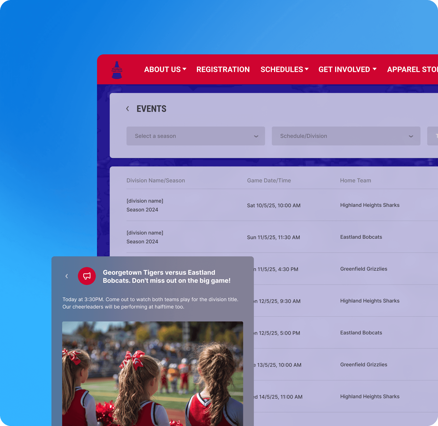 Scheduling for Cheerleading
